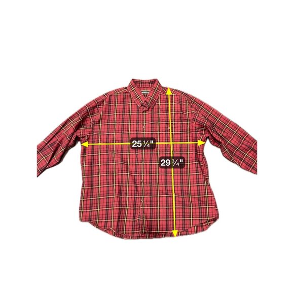 Orvis Red Black Plaid Long Sleeve Button Up Shirt Sz XXL Wool Career Western - Picture 7 of 10